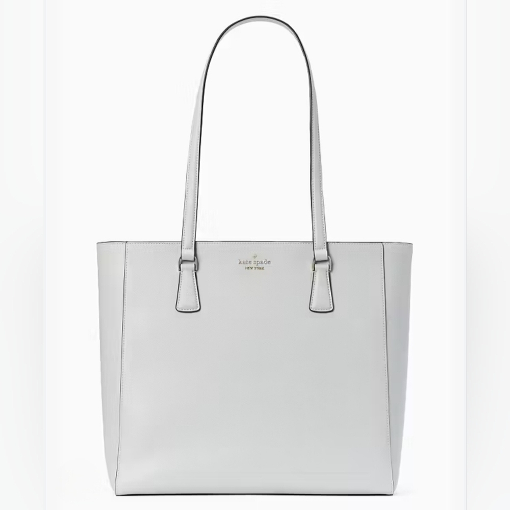 Kate Spade Perry Saffiano Leather Laptop Tote Large Purse Bag Stone Path NEW